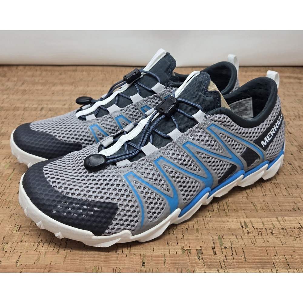 Merrell Shoes Tetrex Water Vapor 20 Mens 7.5 Blue White Grey Quick Toggle Lacing